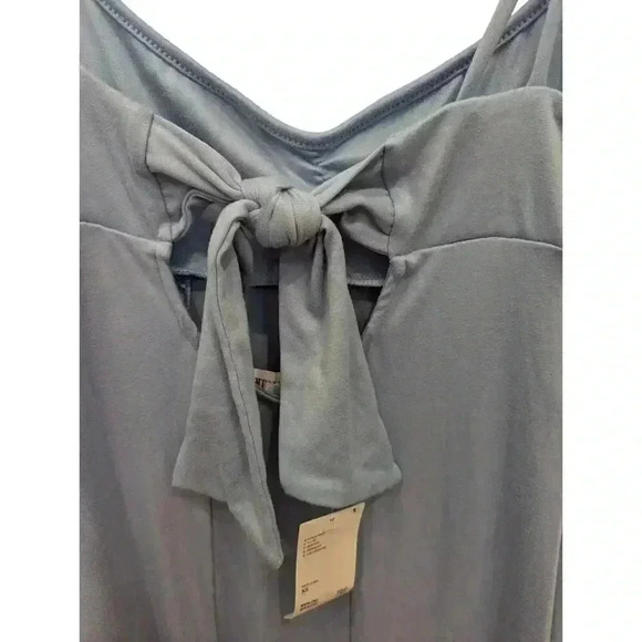NWT Urban Outfitters Womens Midi V Neck Adjustable Strap Slit Tank Dress Blue XS - Picture 4 of 10